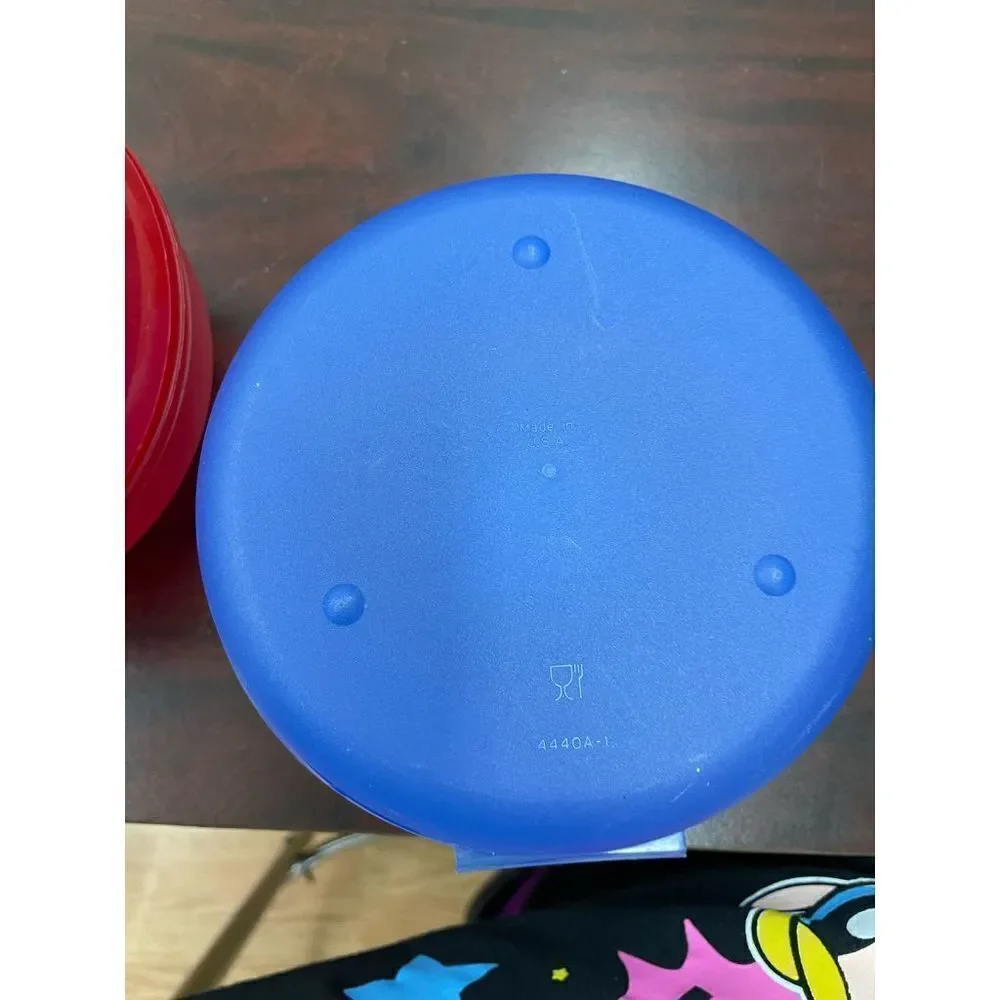 Two Tupperware Round Container with Dressing Holder - Picture 4 of 4